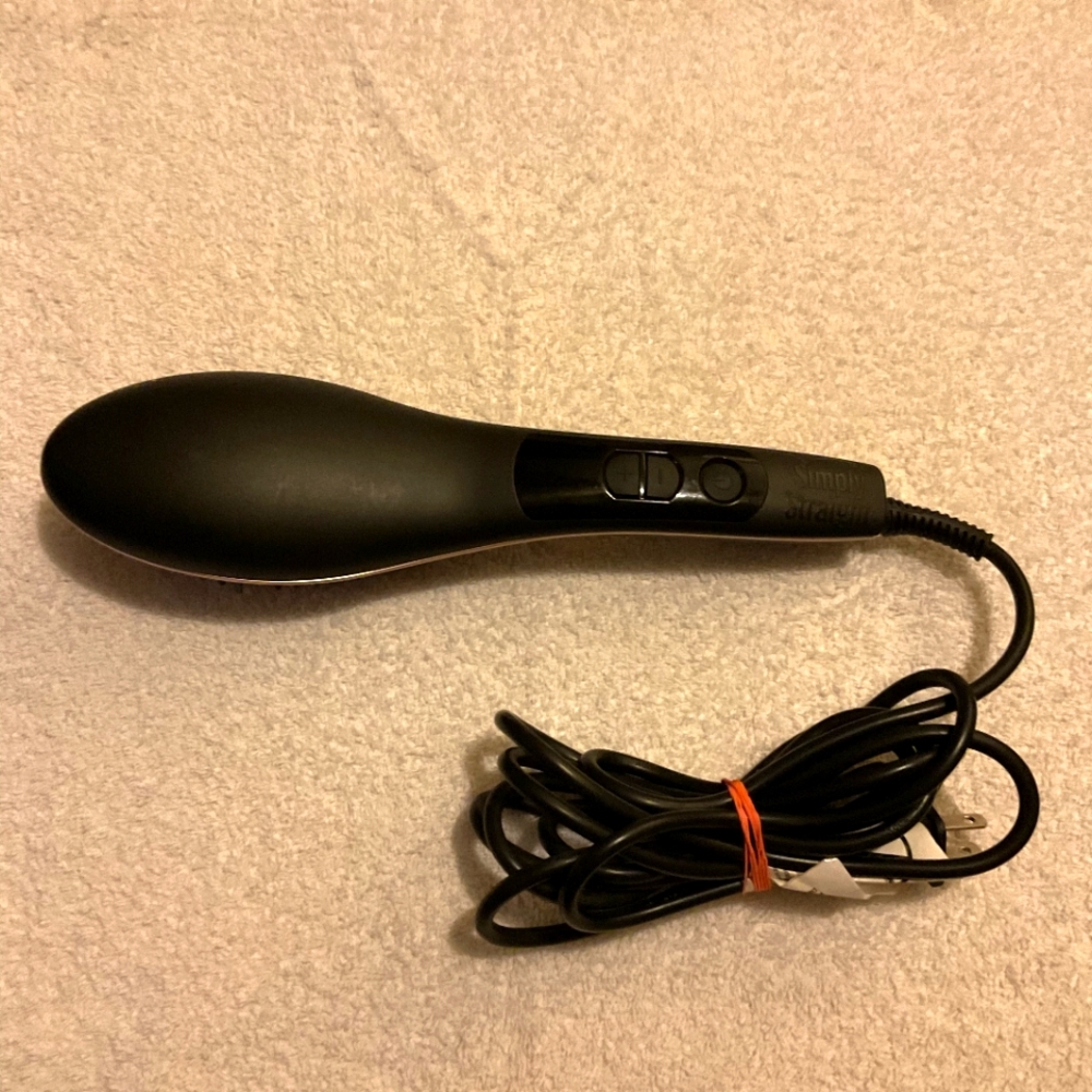 USED THREE TIMES BLACK Simply Straight Professional Ceramic Straightening Brush!